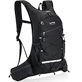 buffup®fahrradrucksack wasserdicht,trinkrucksack fahrrad,wanderrucksack klein,mtb rucksack,15L (Schwarz)